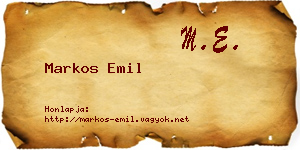 Markos Emil névjegykártya